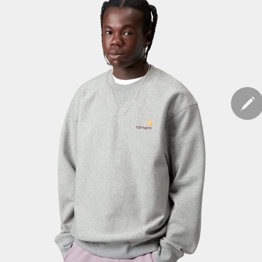 Carhartt Men’s Heather Gray Logo Crewneck Sweatshirt